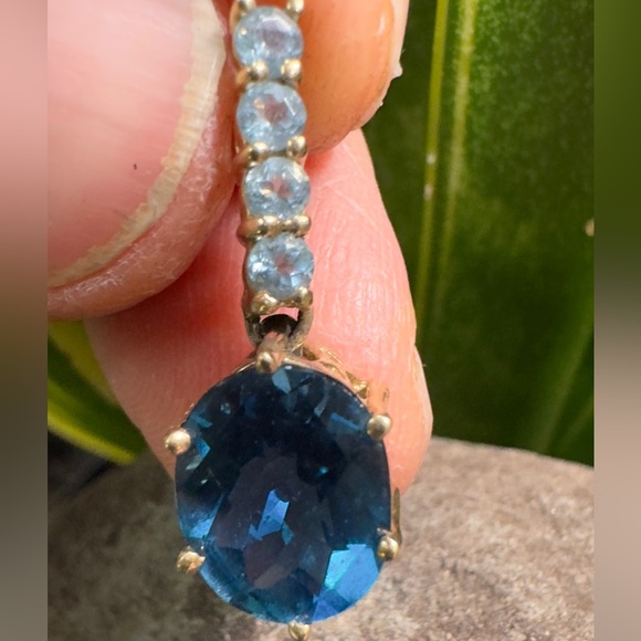 10k Blue Topaz pendant